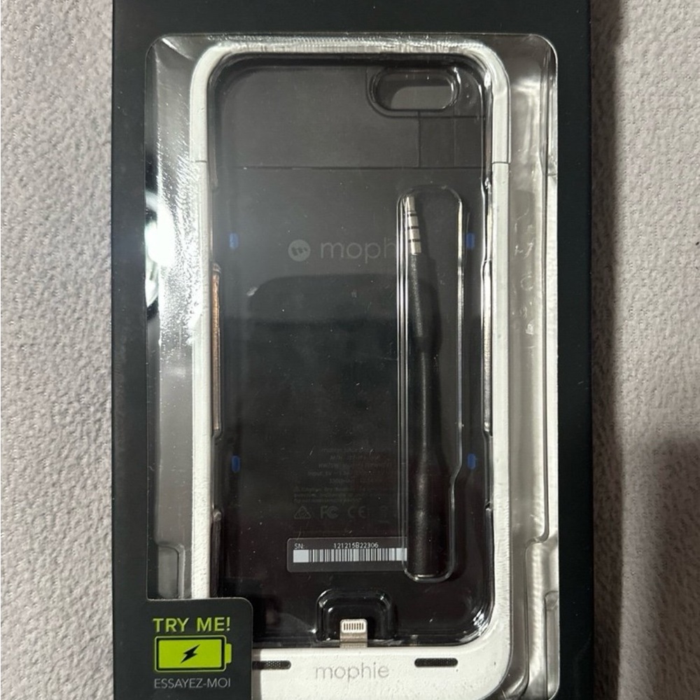 Mophie Black and White Charging Case for iPhone